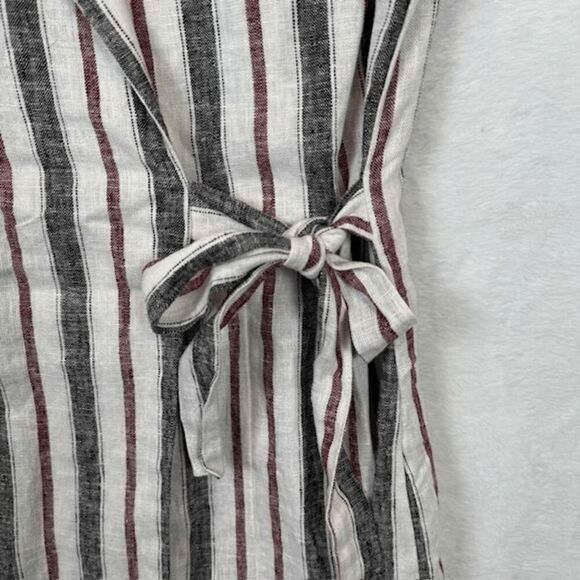 NWT Love Tree Linen Blend Short Romper Wrap Front Side Tie Hidden Zip Medium - Picture 2 of 12